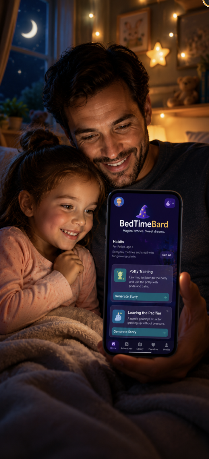 Pantallazo de app infantil BedTimeBard