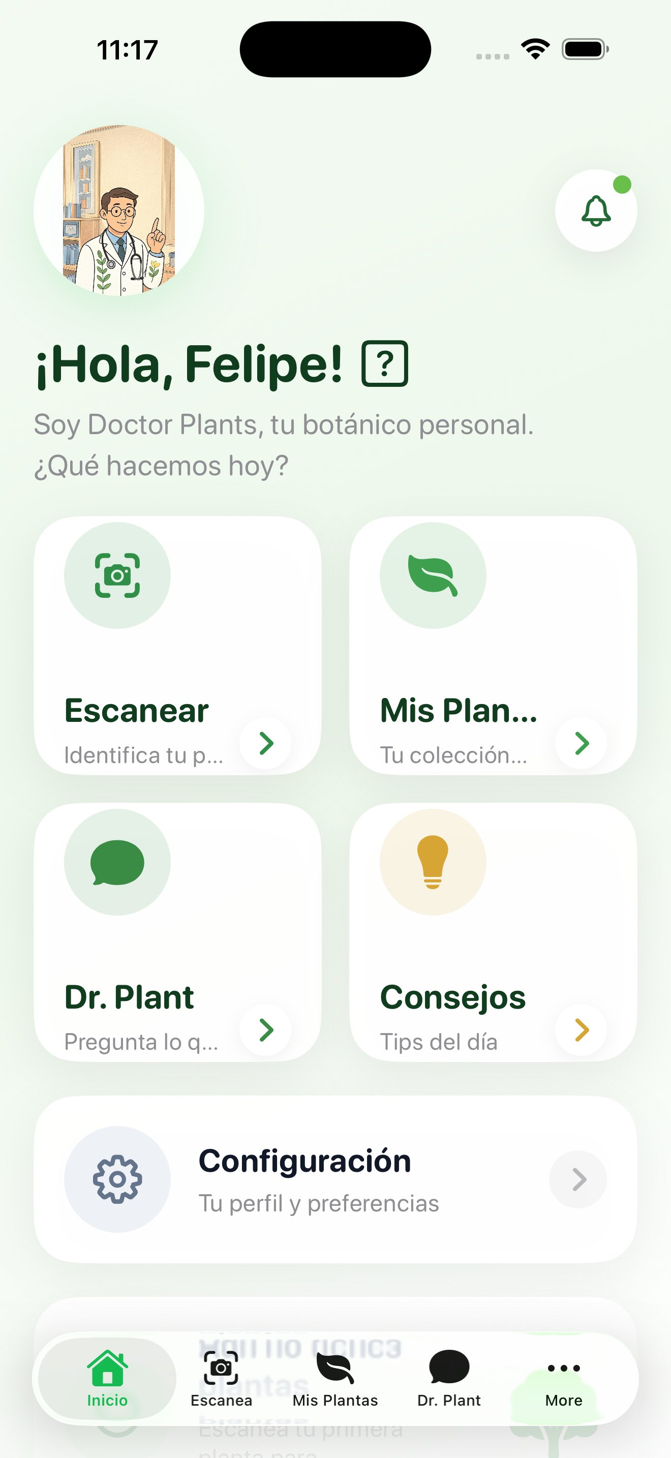 Pantallazo de app educativa Doctor Plants