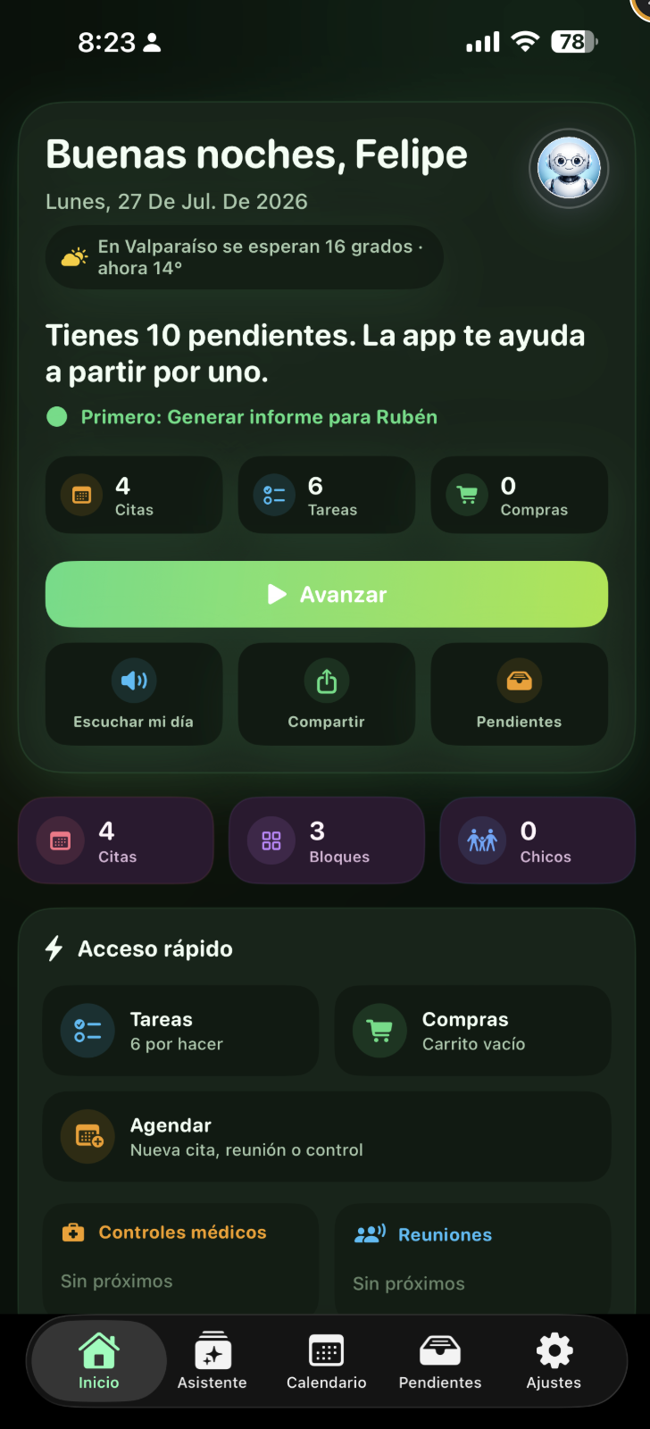 Pantalla de inicio de Plan2Do