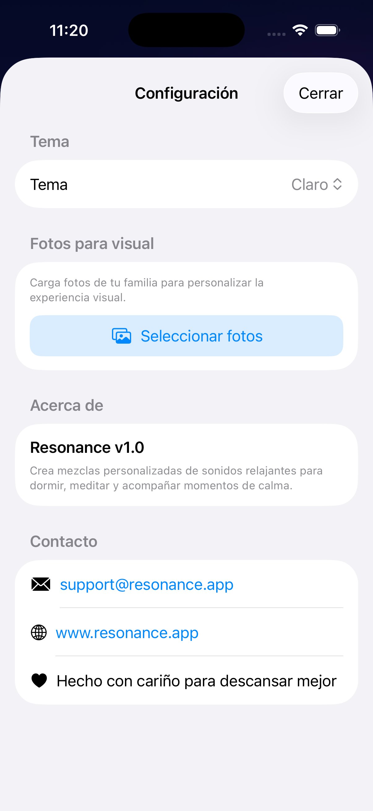 Configuración de Resonance