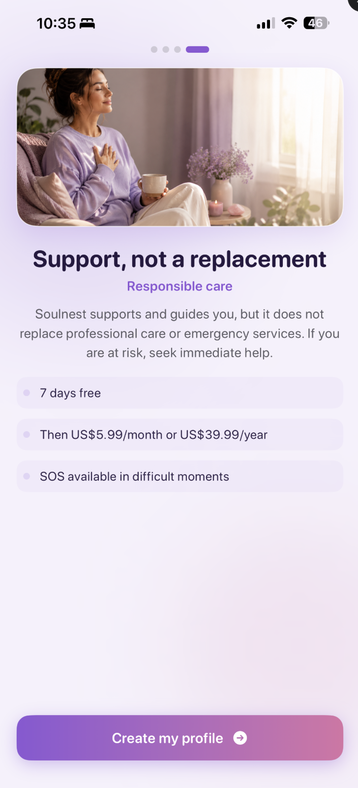 Apoyo y precios de Soulnest
