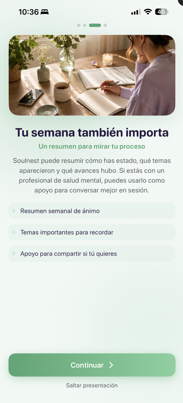 Resumen semanal de Soulnest