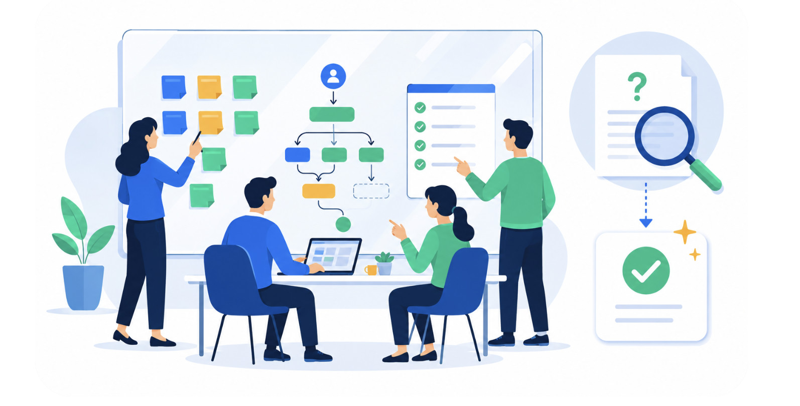 Equipo de VitaPlay Tech analizando los requerimientos de un cliente en una sesión de trabajo